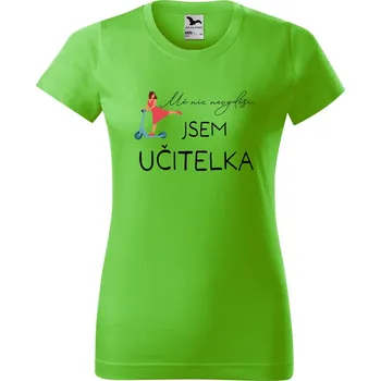 Dámské tričko Dámské tričko s potiskem Učitelka koloběžka Barva trička: Apple green, Velikost: XL