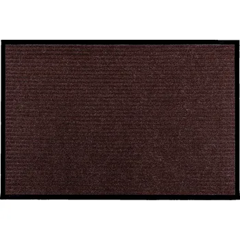 Rohožka VSTUPNÍ ROHOŽKA PŘED DVEŘE PROTISKLUZOVÁ S PROUŽKY 50x80CM HNĚDÁ