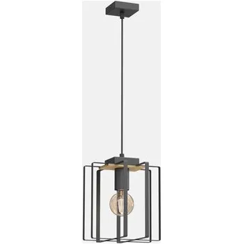 Černo-dřevěné závěsné svítidlo KORTEZ I