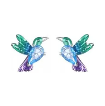 Náušnice Náušnice kolibřík , tyrkys, tyrkysoví kolibříci stříbro 925