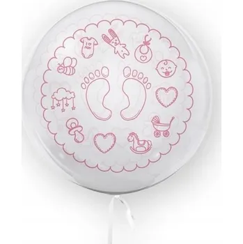 Balónek Balón 45 cm Stopky RŮŽOVÉ Tuban Balónky Holčička na Baby Shower Oslavu