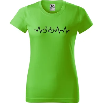 Dámské tričko Dámské tričko s potiskem Srdeční tep kolo Barva trička: Apple green, Velikost: S