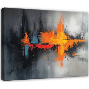 Obraz OBRAZ ABSTRAKCE ŠEDÝ ČERNÝ DO LOŽNICE OBÝVÁKU KUCHYNĚ NA PLÁTNĚ 40x30