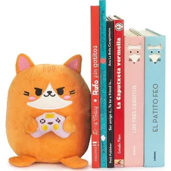 Zarážka na knihu Zarážka na knihy, Kawaii Gamer, oranžová, polyester, 15x12x12cm