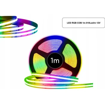 LED osvětlení LED pásek RGB COB 12V DC, 12W/m, 810 diod/m, Vysoká hustota, Flexibilní