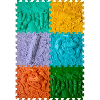 ortopedická podložka OrtoNature Masážní ortopedické podložky set 6 ks - Dinosauři v Safari