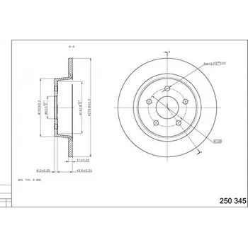 Brzdový kotouč Brzdový kotouč HART 250 345