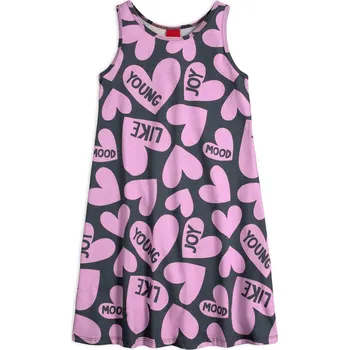 Dívčí šaty Dívčí šaty KYLY YOUNG MOOD černo-růžové Velikost: 140