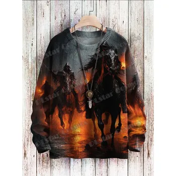 Dámský svetr Unisex svetr s potiskem CS1127 lebky skulls Velikost: L, Barva (Varianta): Svetr 5