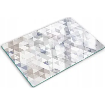 Obraz Dekorativní Krycí Deska z Tvrzené Sklo na Krájení Velká 80x52 cm - Vzor Trojúhelníky