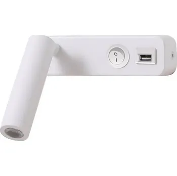 Nástěnné svítidlo IMMAX GOAL designové nástěnné LED svítidlo, vypínač, USB, 3W, bílé