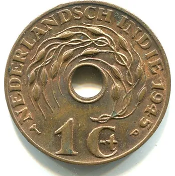 NIZOZEMSKÁ INDIE. 1 cent 1945. KM-317