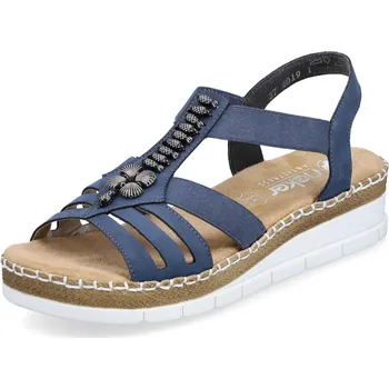 Dámské sandále DÁMSKÉ SANDÁLY RIEKER V1206-14 MODRÁ Barva: MODRÁ, Velikost: 41