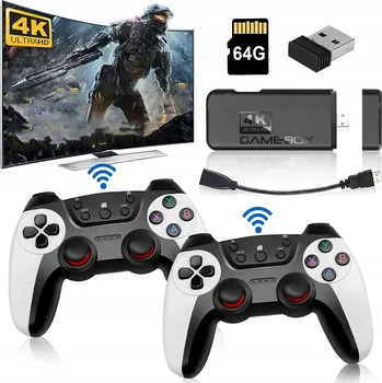 Herní konzole Herní konzole s emulátorem her, bezdrátové ovladače + 64GB TF karta