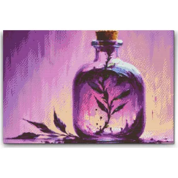 Diamantové malování Diamantové malování - Květina v lahvi Velikost: 40x60cm, Rámování: Pouze srolované plátno, Diamanty: Čtvercové