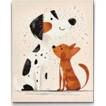 Diamantové malování Diamantové malování - Domácí mazlíčci Velikost: 30x40cm, Rámování: Pouze srolované plátno, Diamanty: Čtvercové