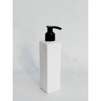 Dávkovač mýdla hranatý LUNA 250 ml bílý s černým dávkovačem