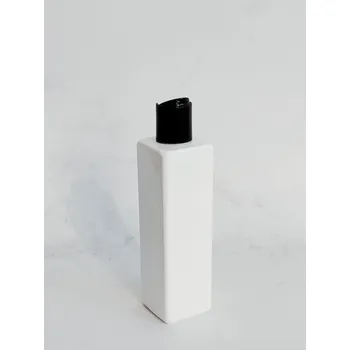 Dávkovač mýdla hranatý LUNA 250 ml bílý s černým DISC TOP