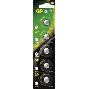 Článková baterie Lithiová knoflíková baterie GP CR1220, 5 ks 1042122015 4891199001345