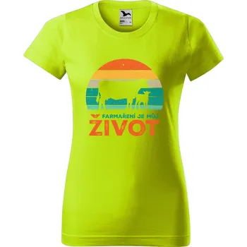 Dámské tričko Dámské tričko Farmaření je můj život Barva trička: Limetková - 62, Velikost: 2XL