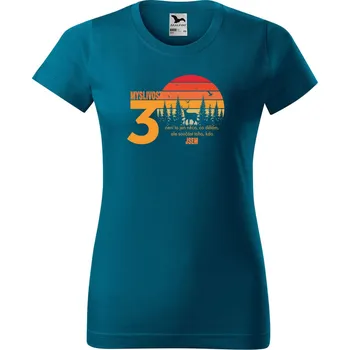 Dámské tričko Dámské tričko s potiskem 30 let myslivost Barva trička: Petrolejová - 93, Velikost: XL