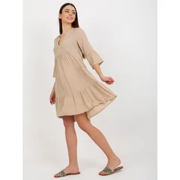 Dámské šaty Dámské šaty D73761M30214C béžové - FPrice M