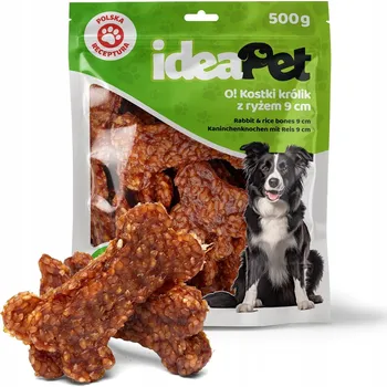 Pamlsek pro psa KRÁLIČÍ KOSTKY S RÝŽÍ 500G IDEAPET PAMLSEK