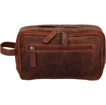 Pánská aktovka Pánské kožené kosmetické etue hnědé - Greenwood Karon hnědá