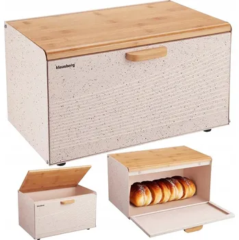 chlebník Jednodílný chlebník Klausberg s oboustranným otevíráním, odstíny hnědé a béžové, ocel