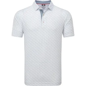 Pánské tričko FootJoy Figure Print Lisle pánské polo, white/flint pánské, M