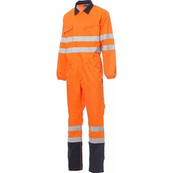 Pracovní kombinéza SHIP ORANŽOVÁ FLUO/MOD kombinéza