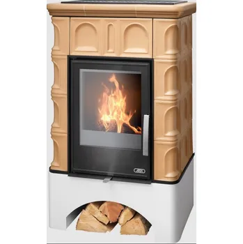 Krbová kamna ABX, spol. s.r.o. ABX BRITANIA K kachlová kamna rovný sokl 5-12,4kW, s výměníkem TV, naturbraun