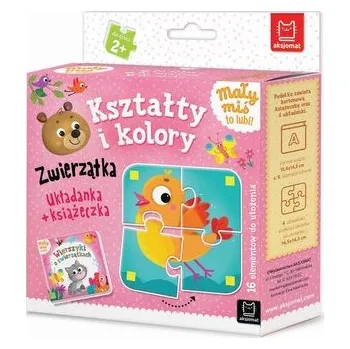 První čtění Mały miś to lubi! Kształty i kolory Zwierzątka Układanka + książeczka