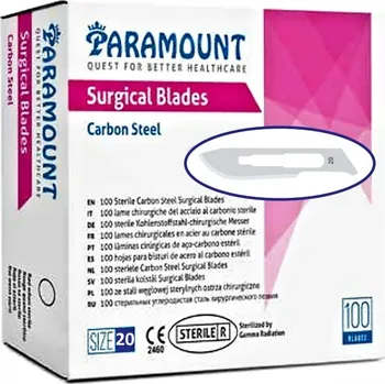 Paramount Čepelka skalpelová sterilní karbonová č. 20/100 ks