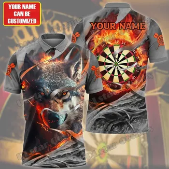 Dámské tričko Unisex tričko polo s 3D potiskem darts pro hráče šipek CS3353 Velikost: S, Barva (Varianta): barva 3