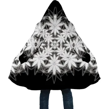 Pánská mikina Dlouhá zimní mikina s potiskem CS2233 flowers Colorful Weeds Velikost: S, Barva (Varianta): Hooded cloak 8