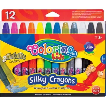 Pastelka Gelové Pastelky Colorino, voskové pastelky s otočným mechanismem pro děti, 12 ks