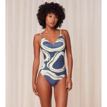 Dámské plavky Dámské jednodílné plavky Summer Allure OP 01 modré/ecru - Triumph 46D