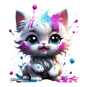 Nažehlovací obrázek - barevné kotě (dva rozměry), Velikost: Malý