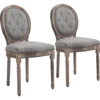 Jídelní židle Sada 2 jídelních židlí, židle do obývacího pokoje v retro stylu, čalouněné