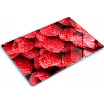 Obraz Dekorativní skleněná kuchyňská deska na krájení XXL 80x52 cm - Maliny