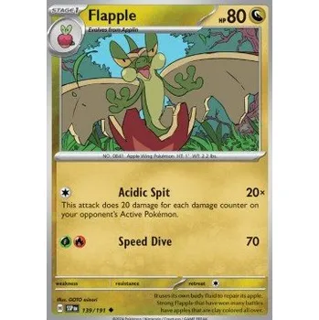 Sběratelská karetní hra Pokémon SSP 139/191 Flapple - Surging Sparks Stav: Near Mint, Verze: REVERSE HOLO