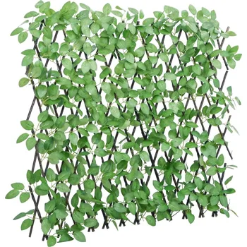 umělý živý plot Treláž s umělým břečťanem roztahovací zelená 5 ks 65 x 180 cm