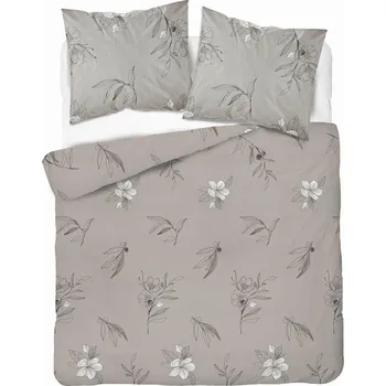 Povlečení Povlečení Satén 220x200 Květy Béžová