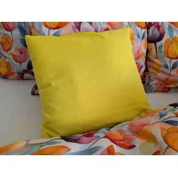 Povlak na dekorativní polštářek Nelly Bavlněný povlak na polštář žlutý Rozměr: 40/40 CM ZIP