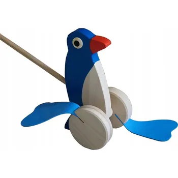 Odrážedlo DŘEVĚNÝ TUČŇÁK tlačítko odrážedlo chodítko POLSKO