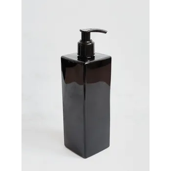 Dávkovač mýdla hranatý LUNA 500 ml černý s černým dávkovačem