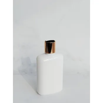 Dávkovač mýdla oválný LUNA 250 ml bílý s černo-zlatým DISC TOP