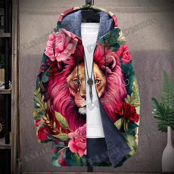 Pánská mikina Dlouhá zimní mikina s potiskem CS2235 Lion, Tiger Velikost: M, Barva (Varianta): Hooded Coat 10