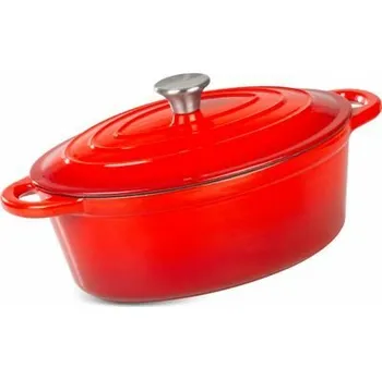 Hrnec MagicHome Castora řada, oválný pekáč s poklicí, smaltovaná litina, 30 cm, 4,4 lit.